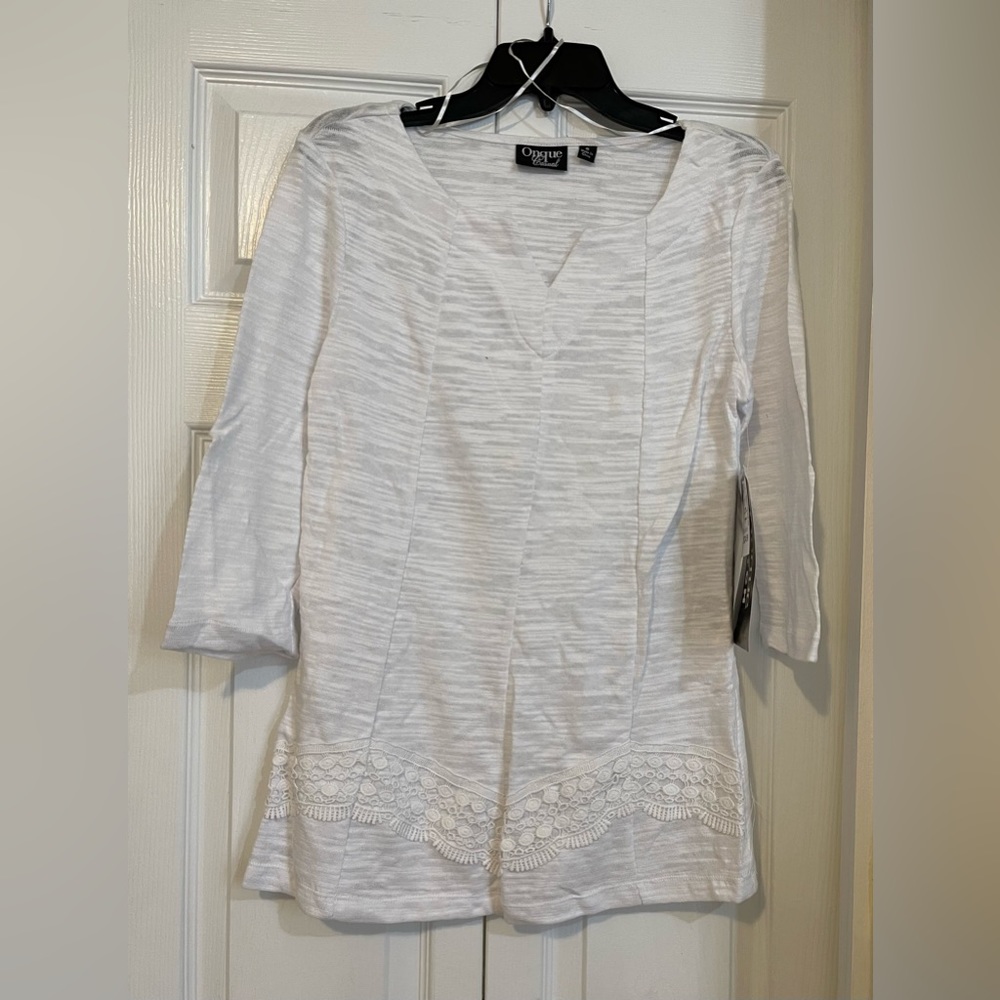 Onque Casual 3/4 Sleeve V-Neck Top #136